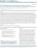 Cover page: The Interprofessional Teaching Observation Program: A Faculty Development Workshop on Peer Feedback of Interprofessional Teaching.