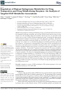 Cover page: Regulation of Human Endogenous Metabolites by Drug Transporters and Drug Metabolizing Enzymes: An Analysis of Targeted SNP-Metabolite Associations