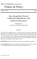 Cover page: How Geopolitics Cleaved California's Republicans and United Its Democrats