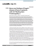 Cover page: Bone scan findings of Pagets disease of bone in patients with VCP Multisystem Proteinopathy 1.
