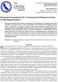 Cover page: Elementary Computing for All: A Computational Thinking Curriculum for Multilingual Students