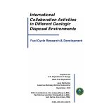 Cover page: International Collaboration Activities in Different Geologic Disposal Environments: