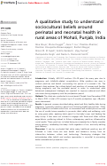 Cover page: A qualitative study to understand sociocultural beliefs around perinatal and neonatal health in rural areas of Mohali, Punjab, India