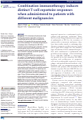 Cover page: Combination immunotherapy induces distinct T-cell repertoire responses when administered to patients with different malignancies