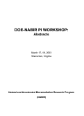 Cover page: DOE-NABIR Pi Workshop: Abstracts