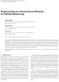 Cover page: Preprocessing in a Tiered Sensor Network for Habitat Monitoring