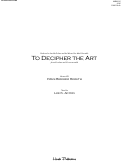Cover page: To Decipher the Art
