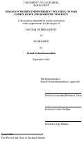 Cover page: Essays on Women Empowerment Focusing on Paid Family Leave and Domestic Violence