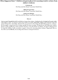 Cover page: What happened here? Children integrate physical reasoning to infer actions from indirect evidence