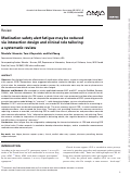 Cover page: Medication safety alert fatigue may be reduced via interaction design and clinical role tailoring: a systematic review.