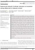 Cover page: Exploring the latitude of attitude: Intentions to breastfeed among adolescents in Lebanese schools.