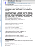 Cover page: Performance of clinicopathologic models in men with high risk localized prostate cancer: impact of a 22-gene genomic classifier