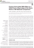 Cover page: Factors Associated With Bites to a Child From a Dog Living in the Same Home: A Bi-National Comparison.