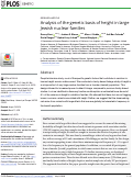 Cover page: Analysis of the genetic basis of height in large Jewish nuclear families