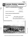 Cover page: THERMAL CONDUCTIVITY OF FLUID-SATURATED ROCKS