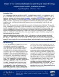 Cover page of Impact of the Community Pedestrian and Bicycle Safety Training: Program Insights from the 2025 Follow-Up Survey