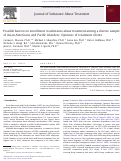 Cover page: Possible barriers to enrollment in substance abuse treatment among a diverse sample of Asian Americans and Pacific Islanders: Opinions of treatment clients