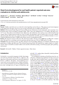 Cover page: Short form development for oral health patient-reported outcome evaluation in children and adolescents.