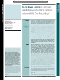 Cover page: Focal Liver Lesions: Computer-aided Diagnosis by Using Contrast-enhanced US Cine Recordings.