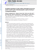 Cover page: Oscillatory biomarkers of early auditory information processing predict cognitive gains following targeted cognitive training in schizophrenia patients