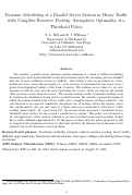 Cover page: Dynamic scheduling of a parallel server system in heavy traffic with complete resource pooling: Asymptotic optimality of a threshold policy