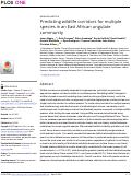 Cover page: Predicting wildlife corridors for multiple species in an East African ungulate community.