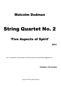 Cover page: String Quartet No. 2 - Five Aspects of Spirit