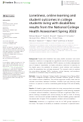 Cover page: Loneliness, online learning and student outcomes in college students living with disabilities: results from the National College Health Assessment Spring 2022.