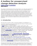 Cover page: A toolbox for unsupervised change detection analysis