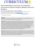 Cover page: Intern Preparedness Curriculum: An Orientation Curriculum to Prepare Emergency Medicine Interns for Residency