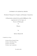 Cover page: Stochastic Transport in Complex and Dynamic Geometries