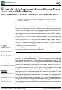 Cover page: The Feasibility of Early Alzheimer’s Disease Diagnosis Using a Neural Network Hybrid Platform