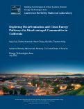 Cover page: Exploring Decarbonization and Clean Energy Pathways for Disadvantaged Communities in California