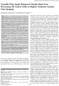 Cover page: Variable flip angle balanced steady‐state free precession for lower SAR or higher contrast cardiac cine imaging