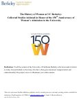 Cover page of Table of Contents: The History of Women at UC Berkeley: Collected Studies Initiated in Honor of the 150th Anniversary of Women's Admission to the University