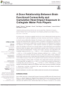 Cover page: A Dose Relationship Between Brain Functional Connectivity and Cumulative Head Impact Exposure in Collegiate Water Polo Players
