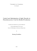 Cover page: Control and Optimization of Light Transfer in Photobioreactors Used for Biofuel Production