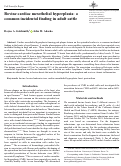 Cover page: Bovine cardiac mesothelial hyperplasia: a common incidental finding in adult cattle.