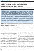 Cover page: Computational models of HIV-1 resistance to gene therapy elucidate therapy design principles.