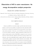 Cover page: Dissociation of HCl in water nanoclusters: an energy decomposition analysis perspective