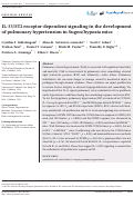 Cover page: IL‐33/ST2 receptor‐dependent signaling in the development of pulmonary hypertension in Sugen/hypoxia mice