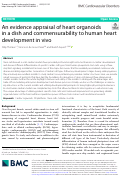 Cover page: An evidence appraisal of heart organoids in a dish and commensurability to human heart development in vivo