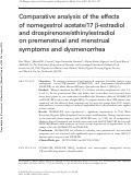 Cover page: Comparative analysis of the effects of nomegestrol acetate/17 β-estradiol and drospirenone/ethinylestradiol on premenstrual and menstrual symptoms and dysmenorrhea.