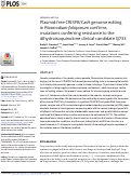 Cover page: Plasmid-free CRISPR/Cas9 genome editing in Plasmodium falciparum confirms mutations conferring resistance to the dihydroisoquinolone clinical candidate SJ733