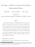 Cover page: The impact of ETFs in secondary asset markets: Experimental evidence