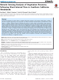 Cover page: Remote Sensing Analysis of Vegetation Recovery following Short-Interval Fires in Southern California Shrublands