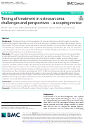 Cover page: Timing of treatment in osteosarcoma: challenges and perspectives - a scoping review.