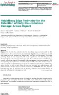 Cover page: Heidelberg Edge Perimetry for the Detection of Early Glaucomatous Damage: A Case Report