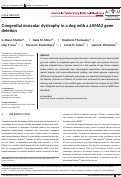 Cover page: Congenital muscular dystrophy in a dog with a LAMA2 gene deletion.