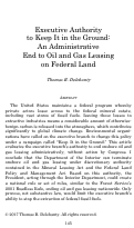 Cover page: Executive Authority to Keep It in the Ground: An Administrative End to Oil and Gas Leasing on Federal Land